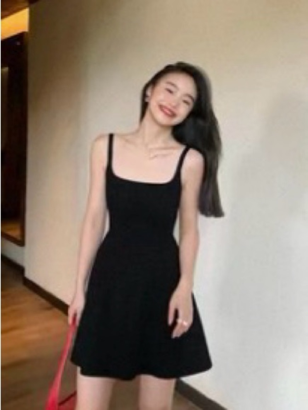 Classic Black Square-Neck Mini Dress